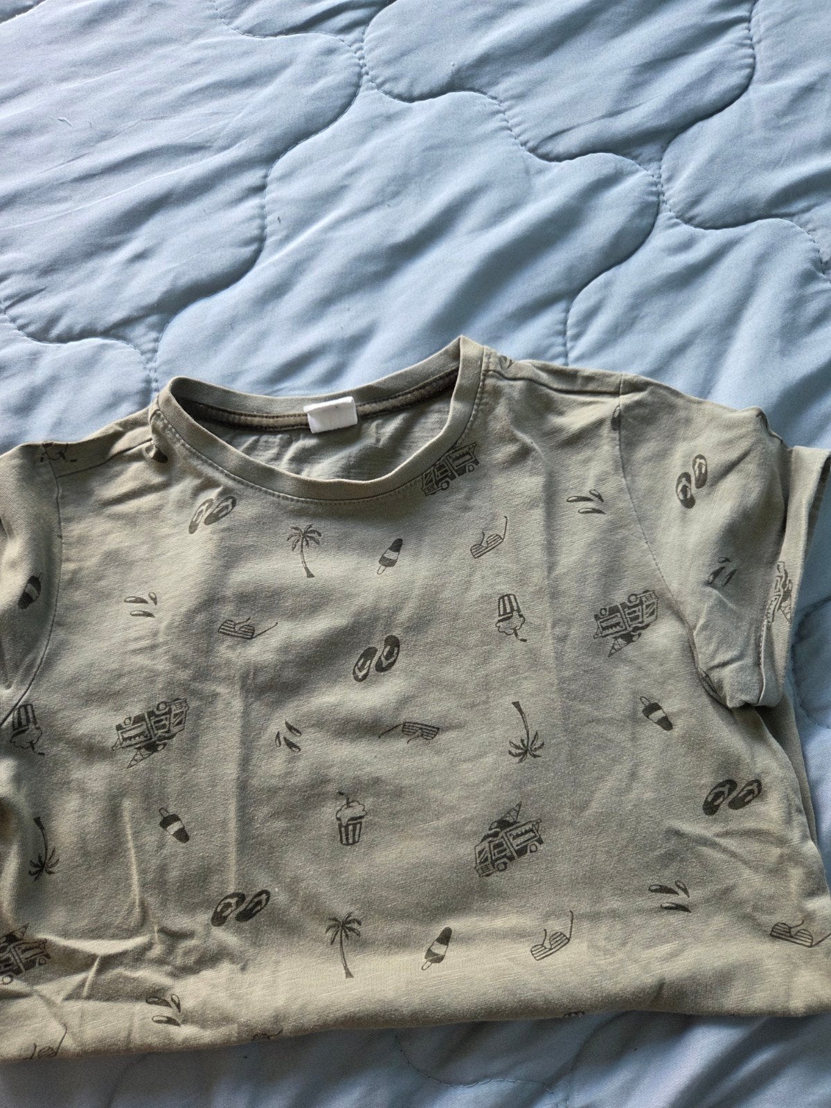 Zomer T-shirt met strandprint voor kinderen 10, Ophalen of Verzenden, Zo goed als nieuw, Hema, Jongen