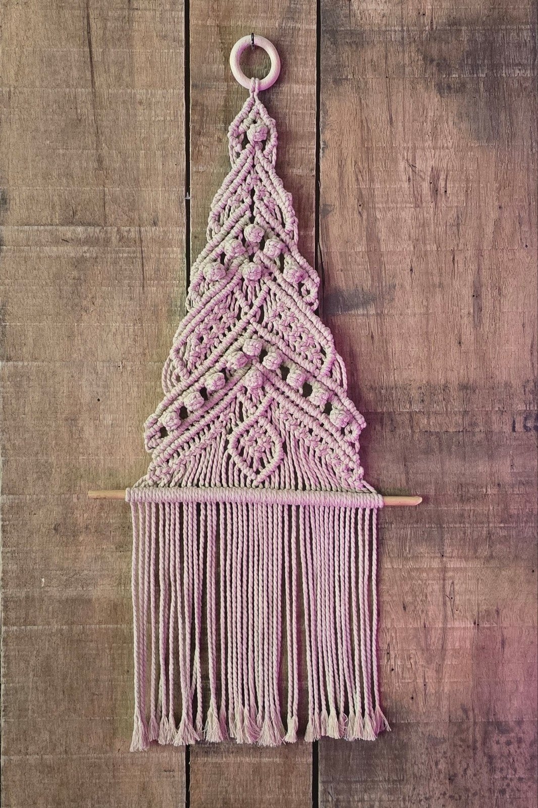 Handgemaakte macramé kerstboom wandhanger boho stijl, Ophalen of Verzenden, Nieuw