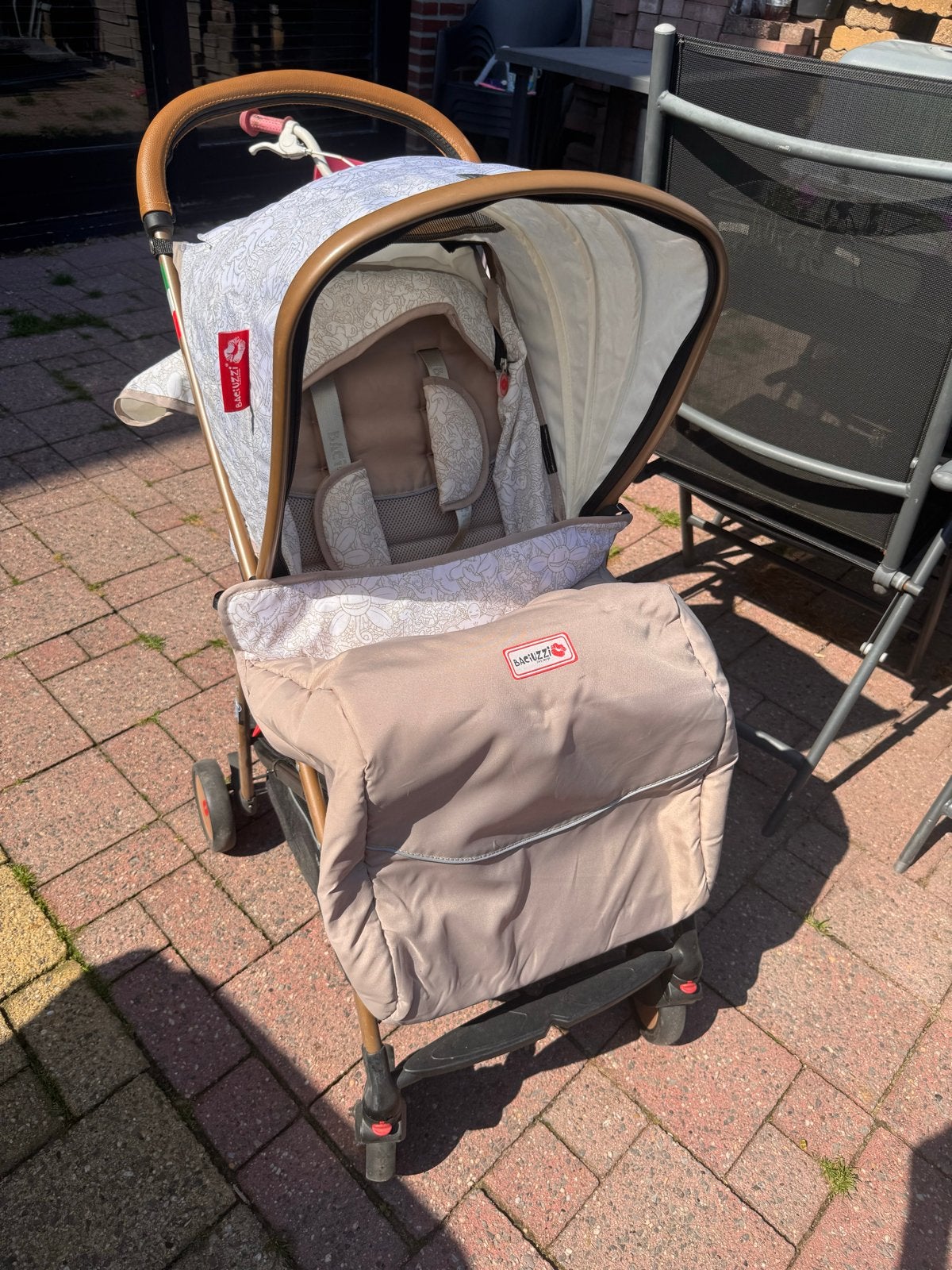 Bacuzzi buggy kinderwagen gold., Ophalen, Zo goed als nieuw, Overige merken, Verstelbare rugleuning