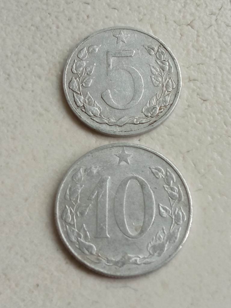 Tsjechoslowakije 5 en 10 haleru., Ophalen of Verzenden, Overige landen, Setje