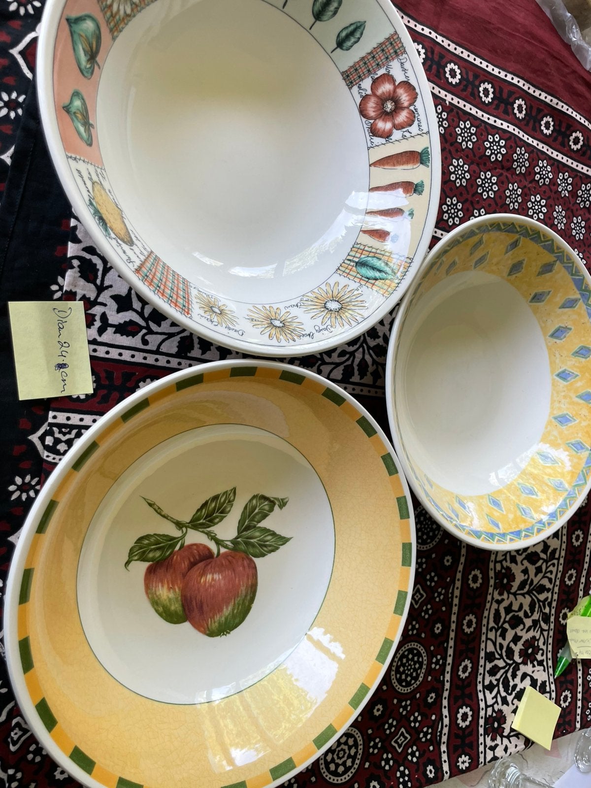 3 x vintage Engelse serveer schalen. Diam 24 cm. ZGAN!, Ophalen of Verzenden, Zo goed als nieuw, Overige stijlen, Schaal of Schalen