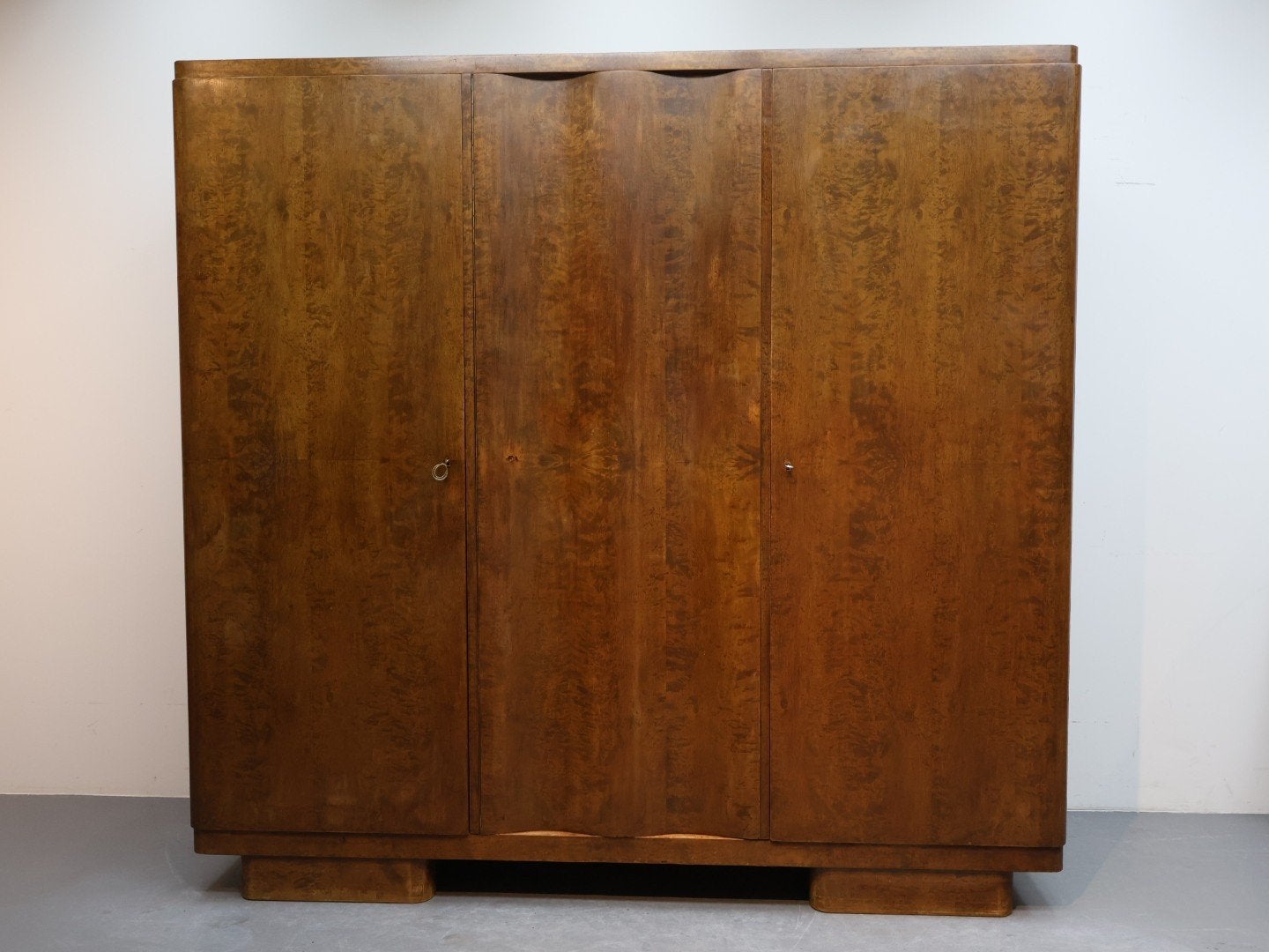 Vintage Art Deco Kledingkast - Wortelnoten Fineer, Ophalen, Met deur(en), Gebruikt, 150 tot 200 cm