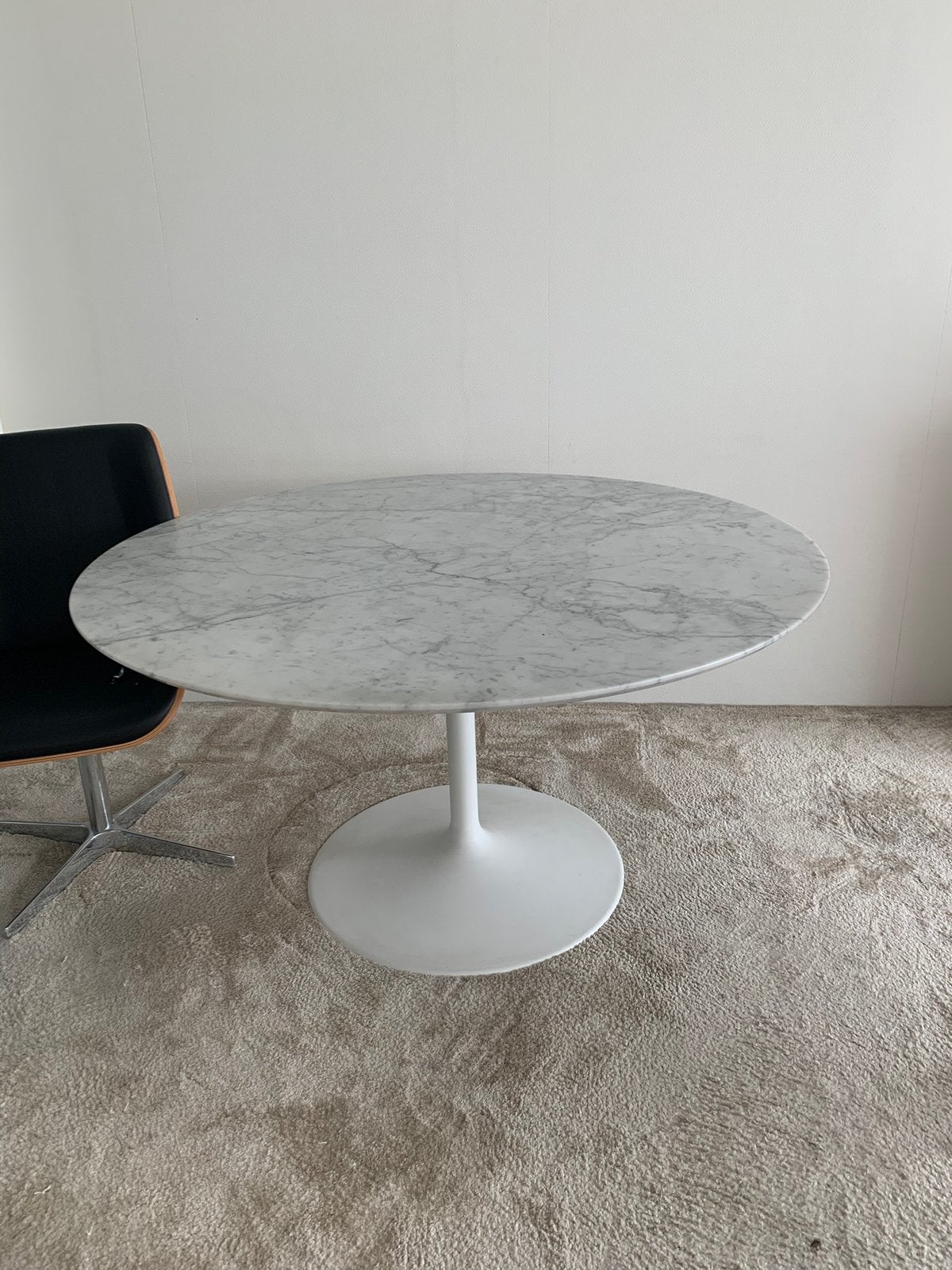 Wit marmer tafel tulpmlodel die meter 120cm, Huis en Inrichting, Tafels | Eettafels, Ophalen, Zo goed als nieuw, Rond, 100 tot 150 cm