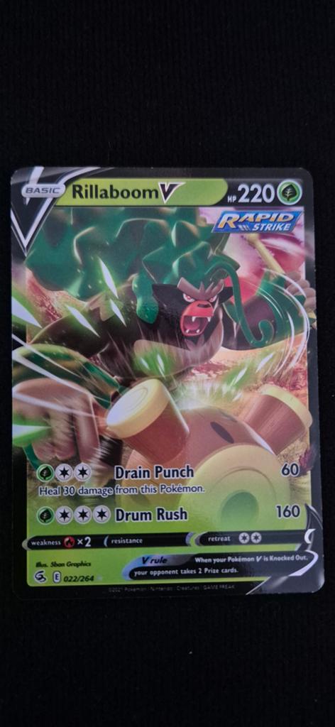 Rillaboom V Pokémon Kaart - Rapid Strike, Ophalen of Verzenden, Nieuw, Losse kaart