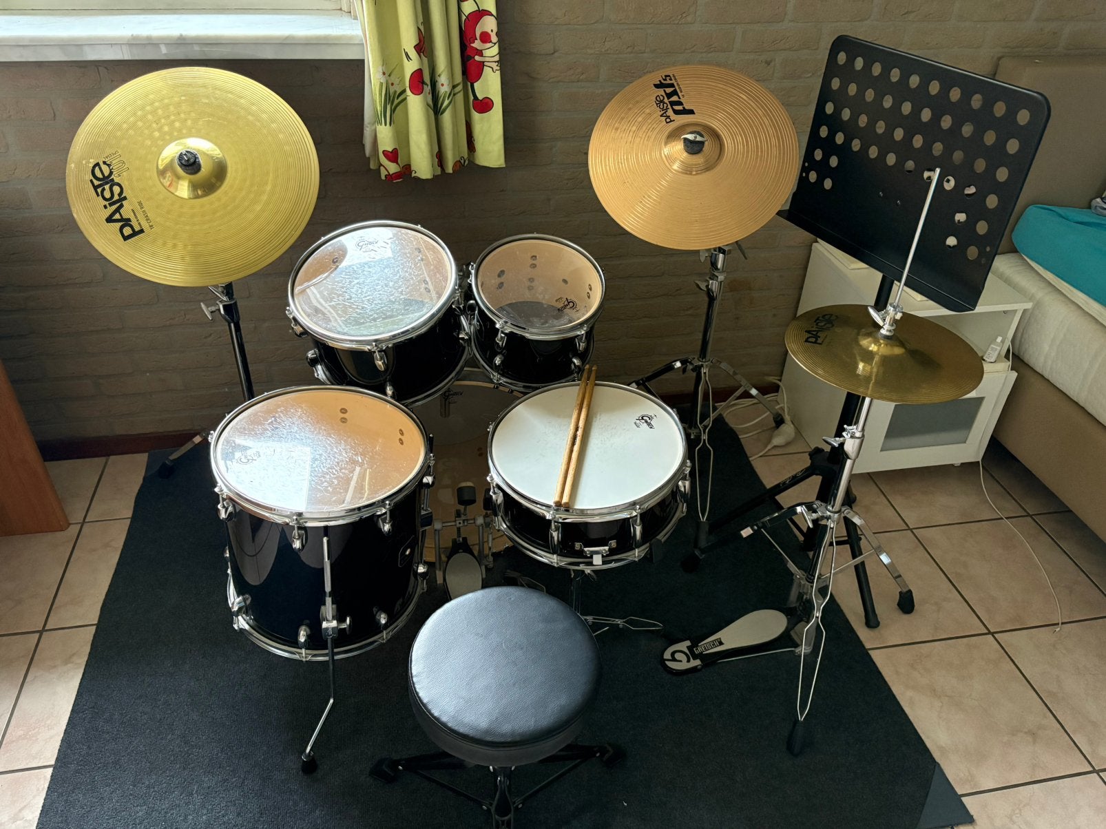 Compleet gretsch drumstel met paiste bekkens, Ophalen, Zo goed als nieuw, Overige merken