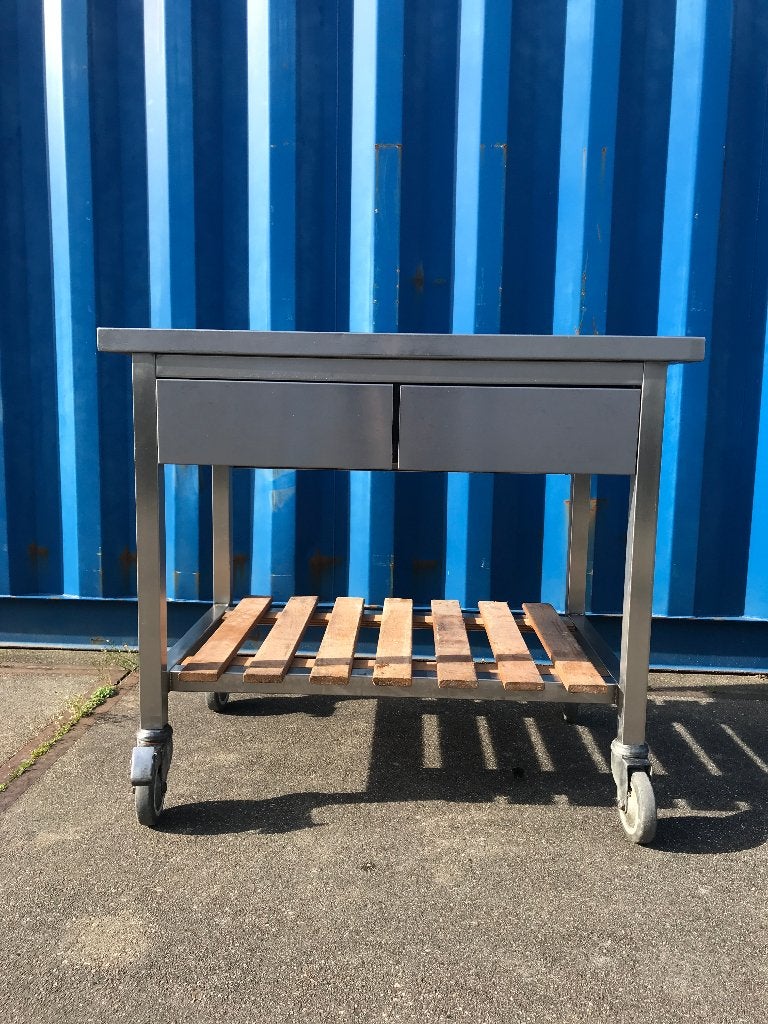 verrijdbare RVS ladekast met open onderkant voor keuken ec, Ophalen, 25 tot 50 cm, 50 tot 100 cm, Minder dan 100 cm