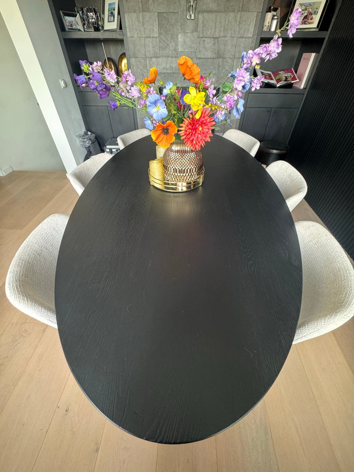 Ovale eettafel 'Papendrecht' Woonexpress 200x100 eiken, Huis en Inrichting, Eikenhout, Zo goed als nieuw, 150 tot 200 cm, Ovaal