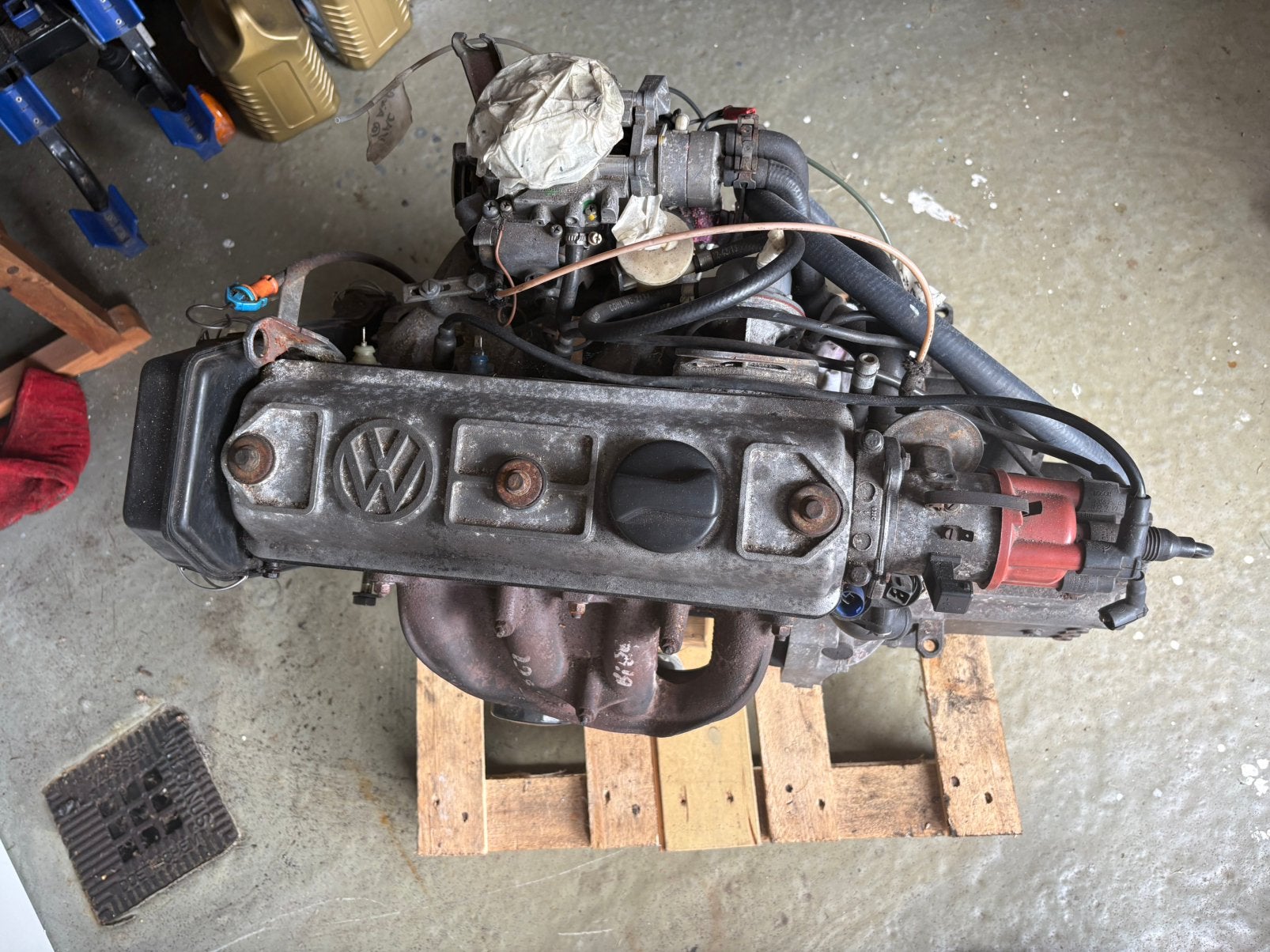 Polo 86C HZ Motorblok + extra Pierburg 1B3 carburateur, Ophalen, Gebruikt, Volkswagen