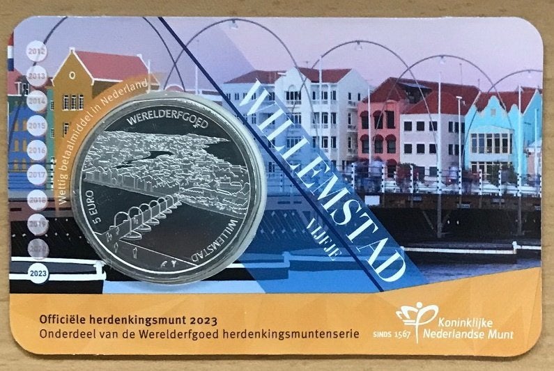 Nederland - 5 euro coincard - Het Willemstad Vijfje, Verzenden, Koning Willem I, Euro's, Setje