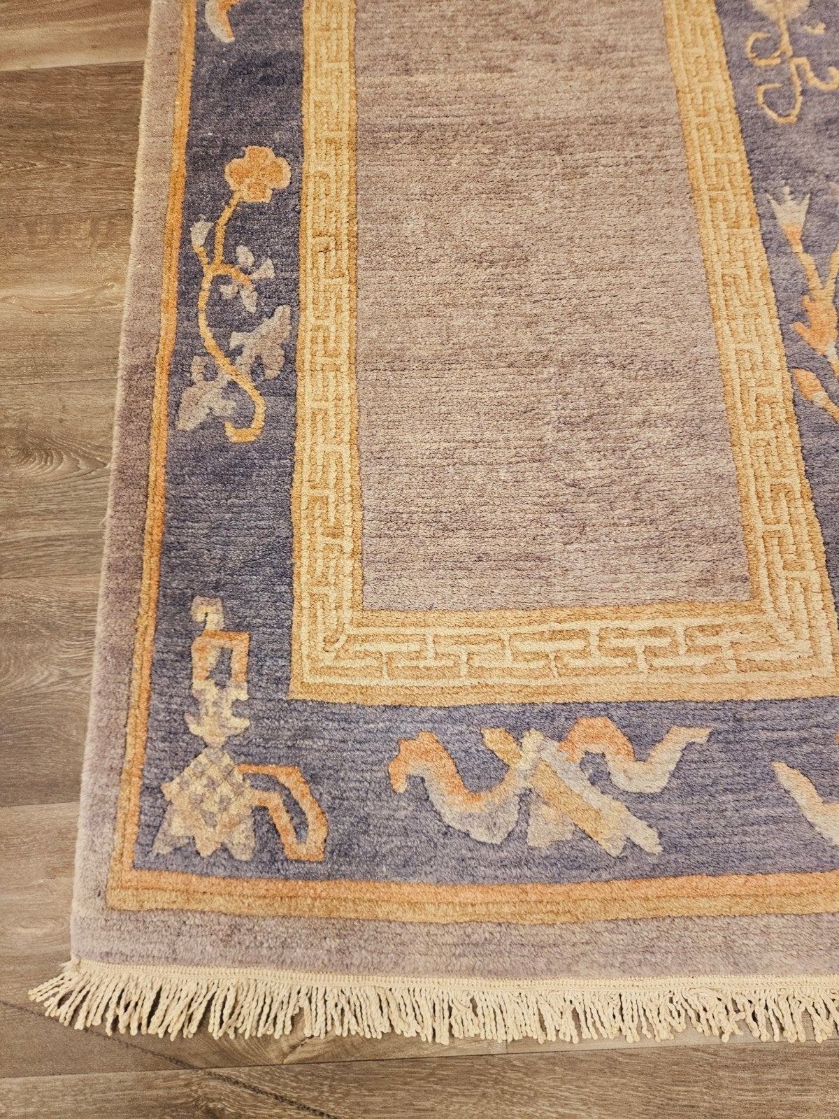 Handgeknoopte Loper uit Nepal Prachtige kleuren en patronen!, Nepal, 200 cm of meer, Zo goed als nieuw, Crème