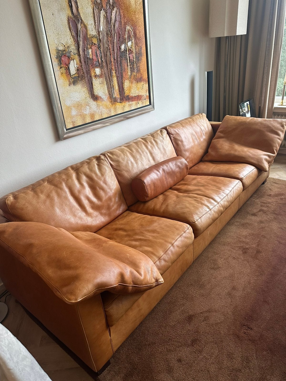 Italiaanse bank en fauteuils, Huis en Inrichting, Ophalen, Gebruikt, Driepersoons, Rechte bank