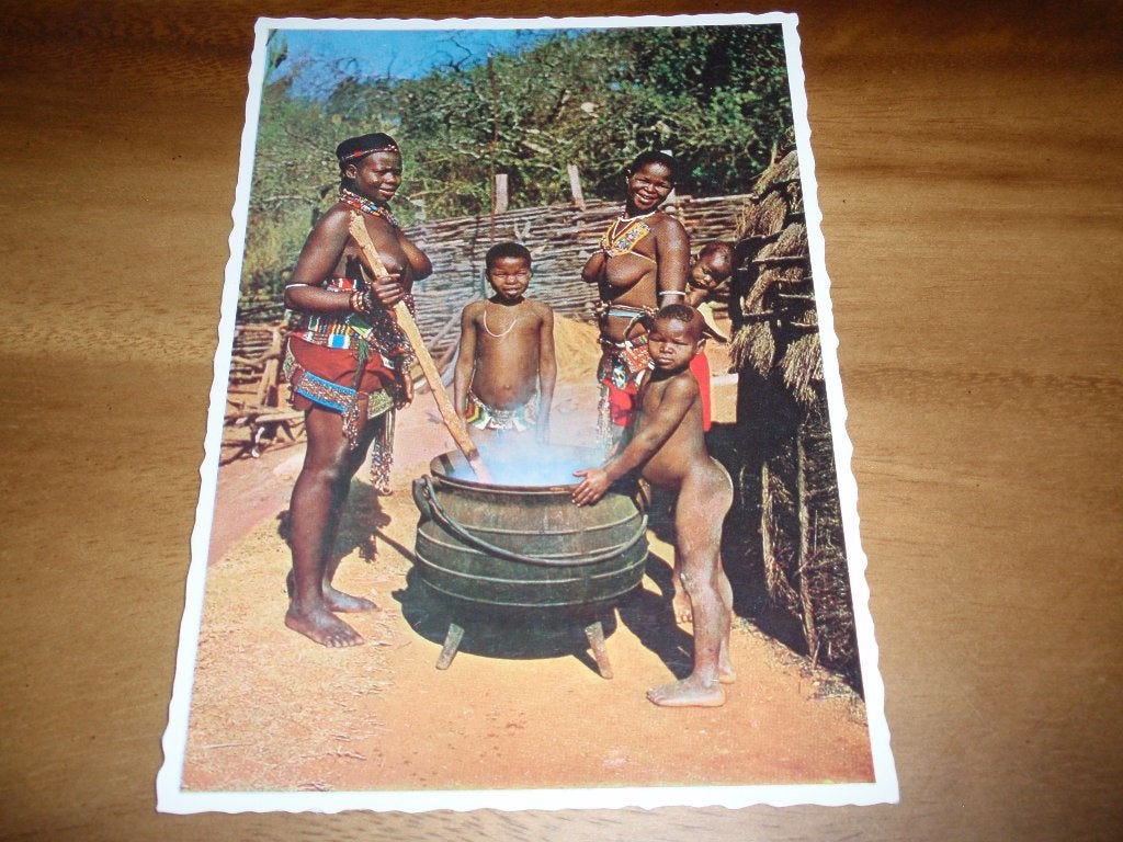 Zuid Afrika Bantoe Vrouwen Kookpot Etnografie Naakt, Verzenden, 1960 tot 1980, Ongelopen, Cultuur en Media