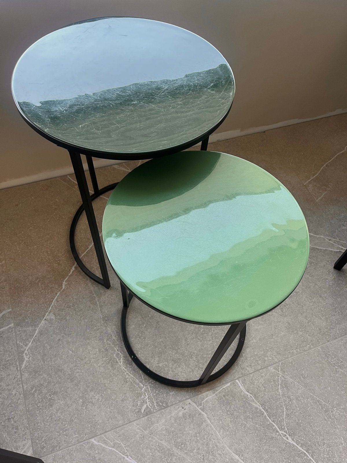 Setje bijzet tafeltjes Karwei - Groen, Ophalen, Minder dan 45 cm, Minder dan 55 cm, Gebruikt