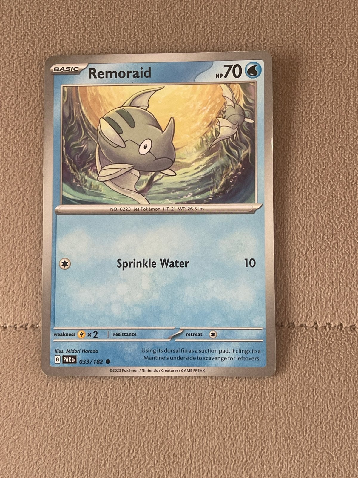 Pokémon Kaart: Remoraid (033/182) - Zo goed als nieuw, Ophalen of Verzenden, Zo goed als nieuw, Losse kaart