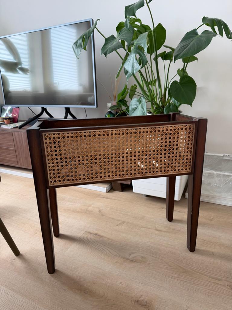 Rotan webbing plantenbak H&M Home, Ophalen, Boho, Zo goed als nieuw, Natuurlijk materiaal