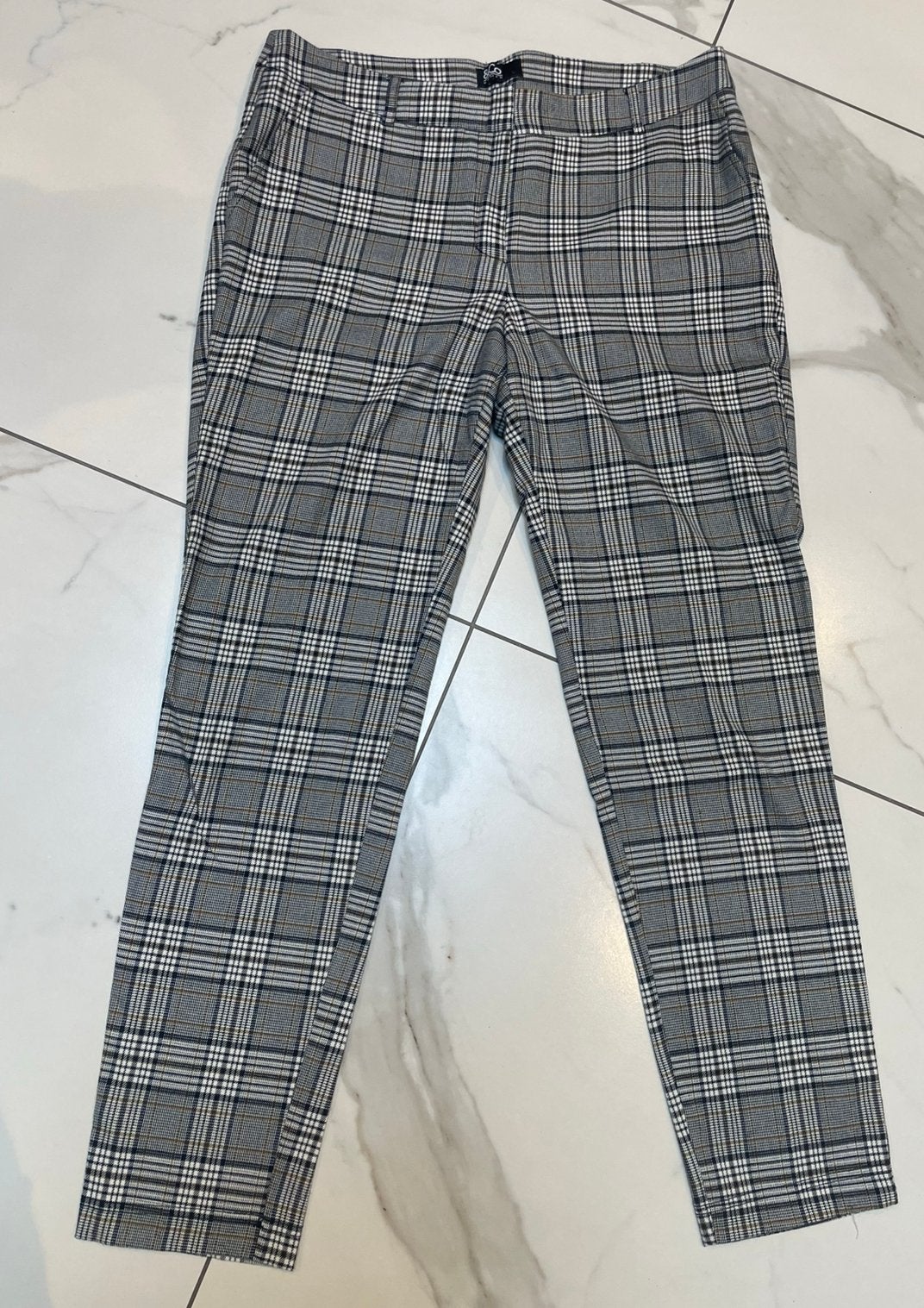 Geruite pantalon van &Co Woman, maat L, Maat 42/44 (L), Ophalen of Verzenden, Zo goed als nieuw, Grijs