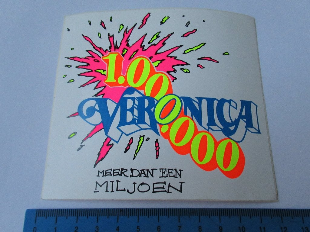 Sticker Veronica meer dan 1.000.000 leden, Verzenden, Zo goed als nieuw, Bedrijf of Vereniging