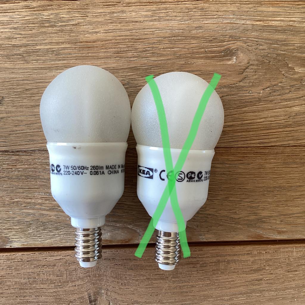 Spaarlamp - 7W met E14 fitting -, Ophalen, Gebruikt, E14 (klein), Spaarlamp