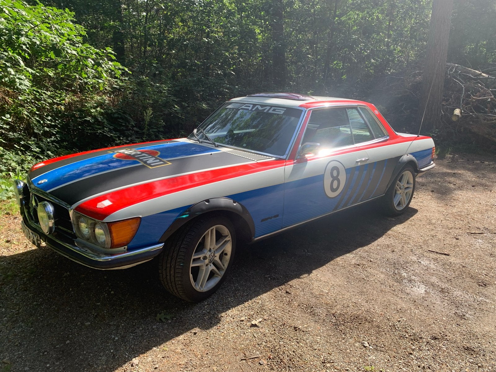 Mercedes-Benz 350 SLC 1973 oldtimer LPG Martini Racing, Automaat, Achterwielaandrijving, 8 cilinders, Wit