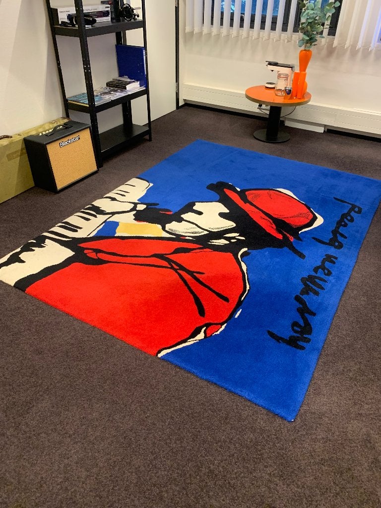 Herman Brood vloerkleed ‘Ik piano’, Ophalen, Gebruikt, 150 tot 200 cm, 200 cm of meer