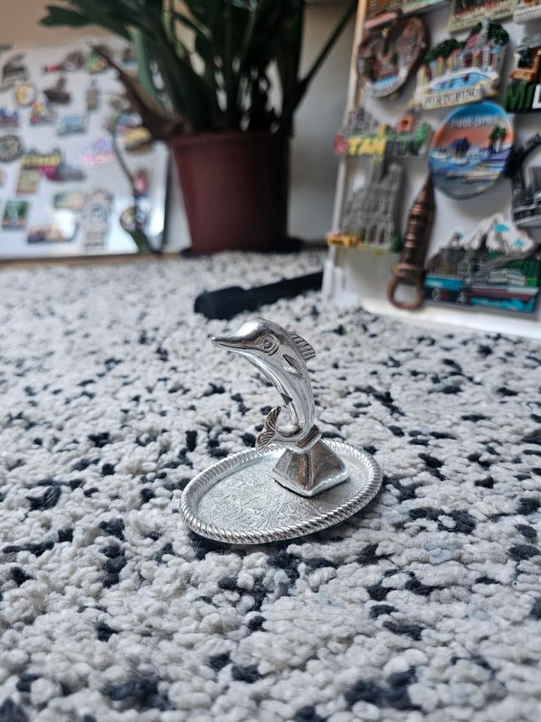 Zilverkleurige dolfijn ringhouder/schaaltje, Ophalen of Verzenden