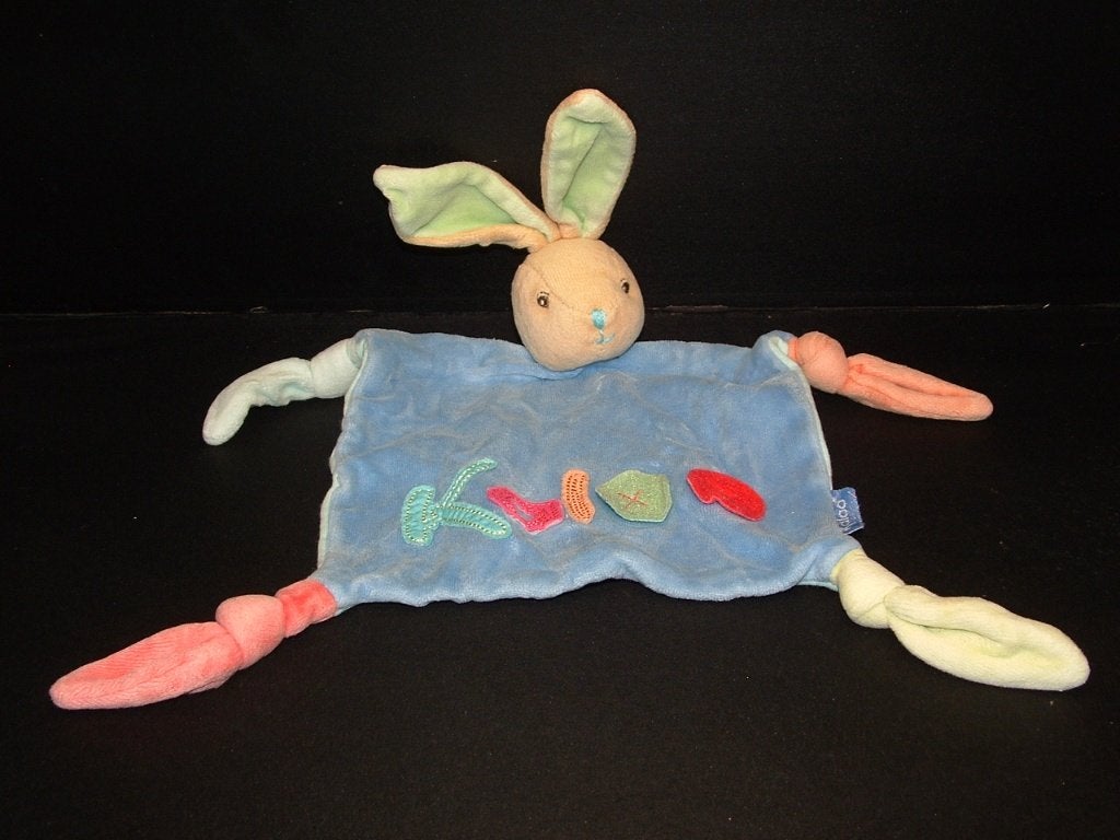 KALOO KONIJN KNUFFELDOEK VELOURS BLAUW MET OP HET, Verzenden, Nieuw, Overige typen