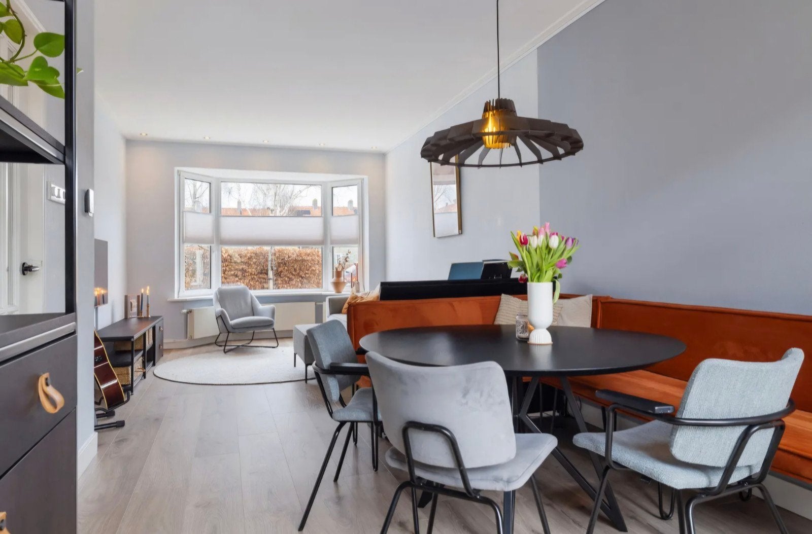 Vier eetkamerstoelen bodilson, Huis en Inrichting, Ophalen of Verzenden, Gebruikt, Stof, Vier