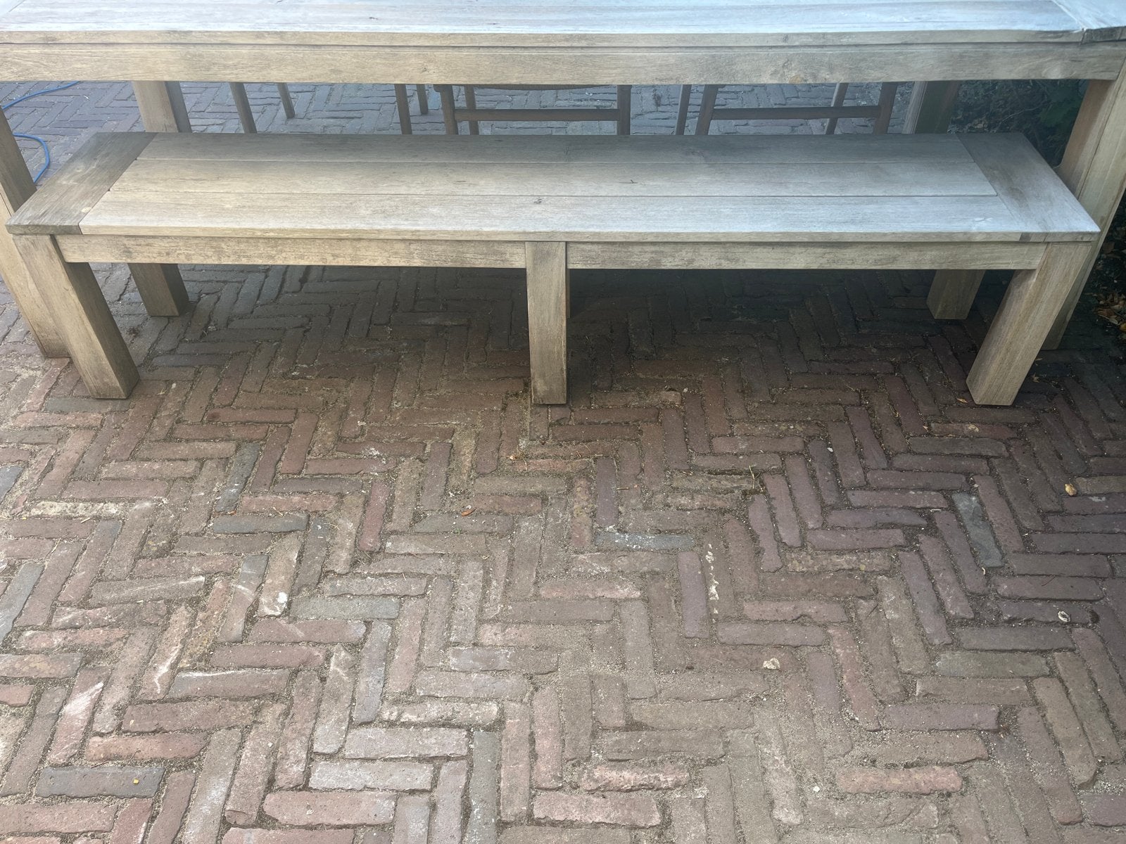 Robuuste houten tuinbank - Perfect voor buiten, Tuin en Terras, Tuinbanken, Ophalen of Verzenden, Gebruikt, Hout