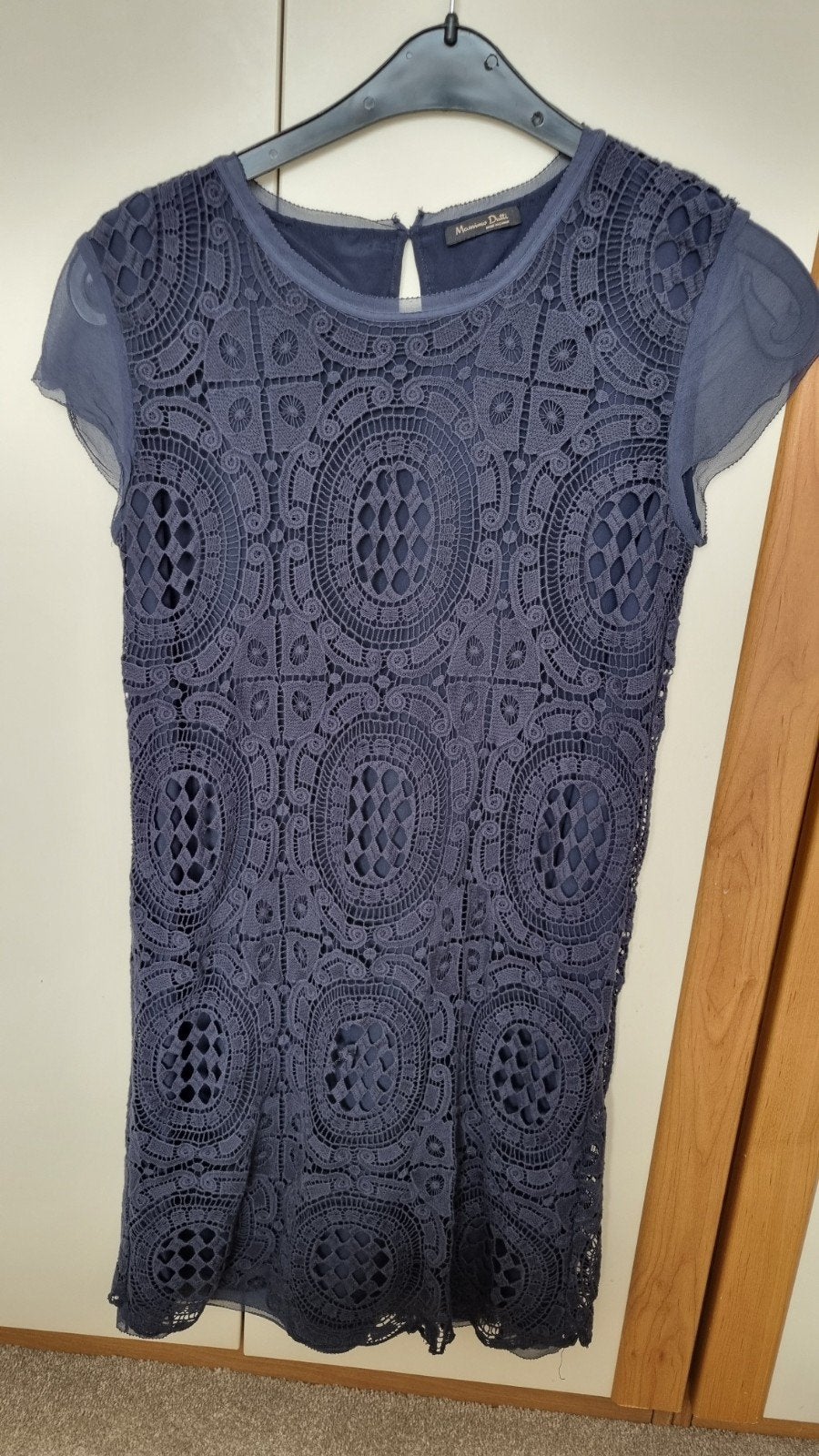 Massimo Dutti Gebruikte Kanten Jurk Maat 42 (L), Kleding | Dames, Massimo Dutti, Blauw, Maat 42/44 (L), Ophalen of Verzenden