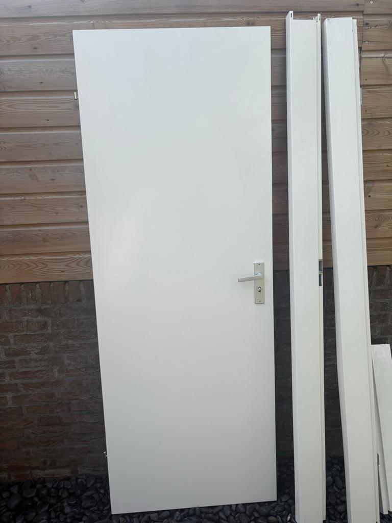 Svedex Opdekdeur met slot 75x201 cm - Wit Binnendeur, Doe-het-zelf en Verbouw, Deuren en Horren, Ophalen, Minder dan 80 cm, Binnendeur