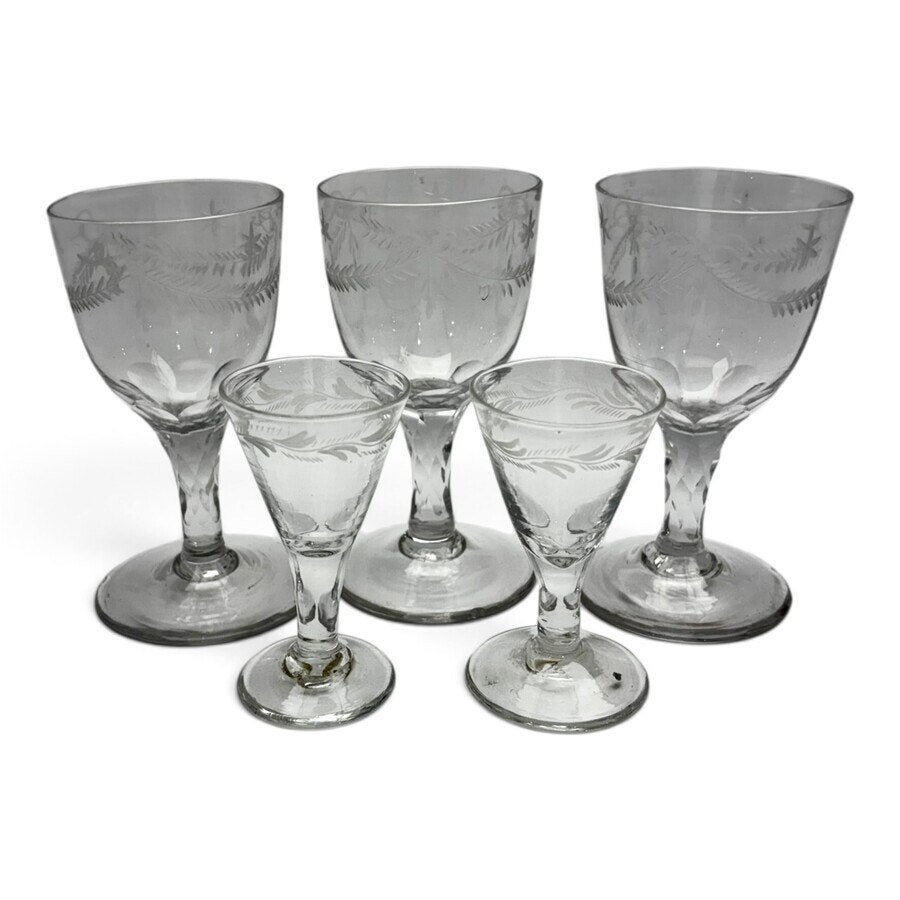 Lot 18e/19e eeuwse glazen (5x), Ophalen of Verzenden
