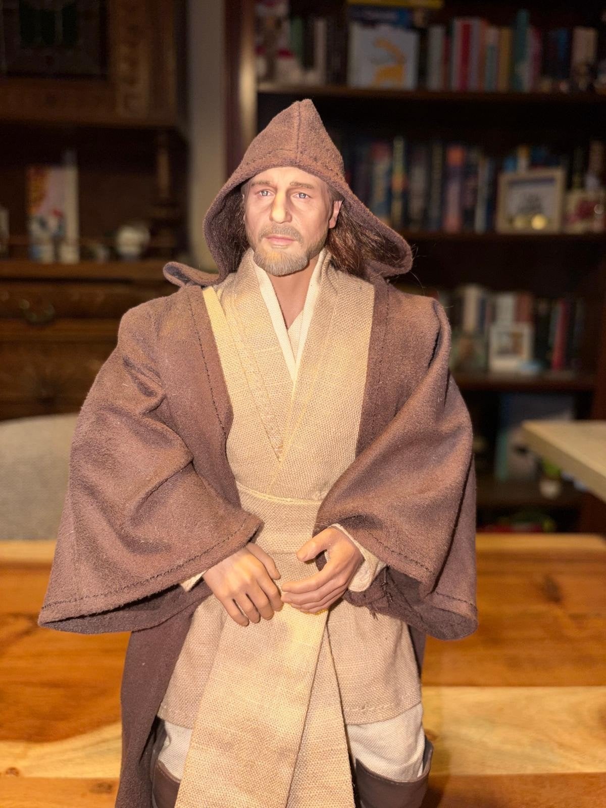 Star Wars Qui-Gon Jinn Figurine - Custom Made, Ophalen of Verzenden, Zo goed als nieuw