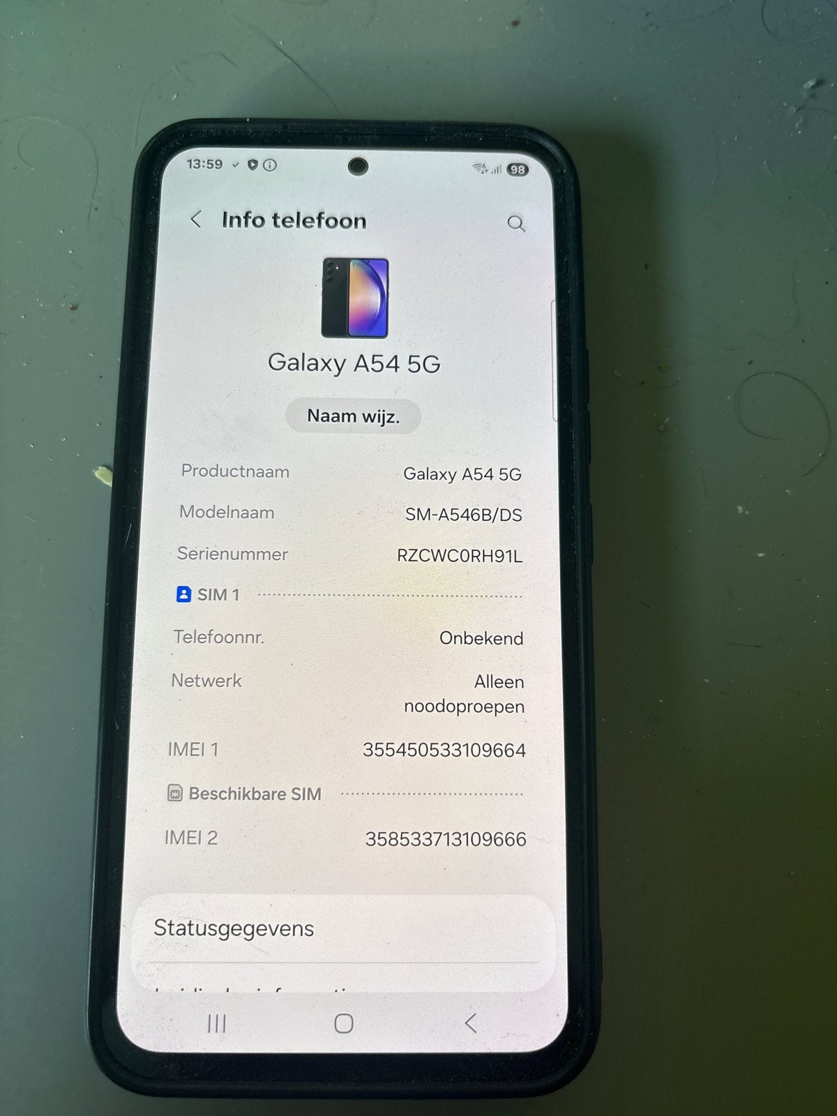 Samsung Galaxy A54 5G - Zo goed als nieuw, Telecommunicatie, Ophalen, Touchscreen, Zo goed als nieuw, Zonder simlock