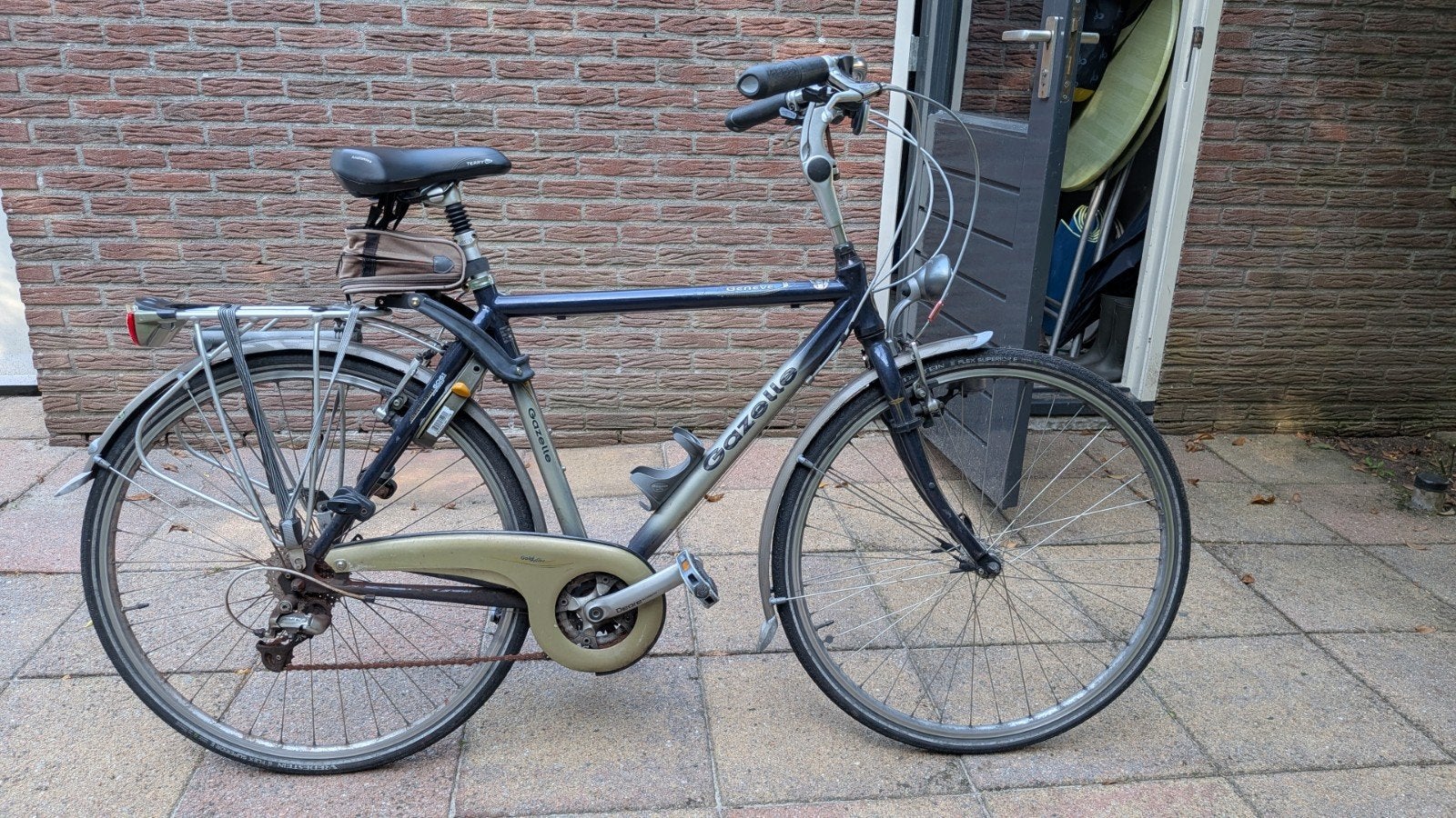 Herenfiets Gazelle Geneve Gold Line - Redelijke Staat, Ophalen, Gebruikt, Velgrem, Versnellingen