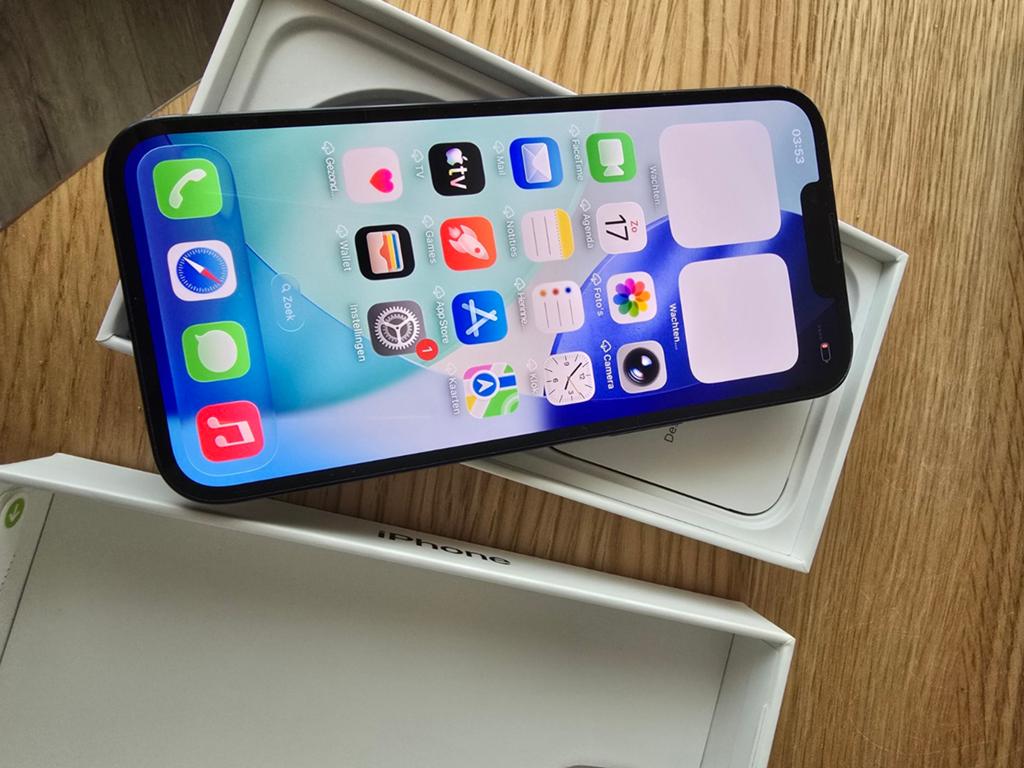 Iphone 13 128GB batterij 86% met doos., Telecommunicatie, Mobiele telefoons | Apple iPhone, 128 GB, Blauw, IPhone 13, Ophalen of Verzenden