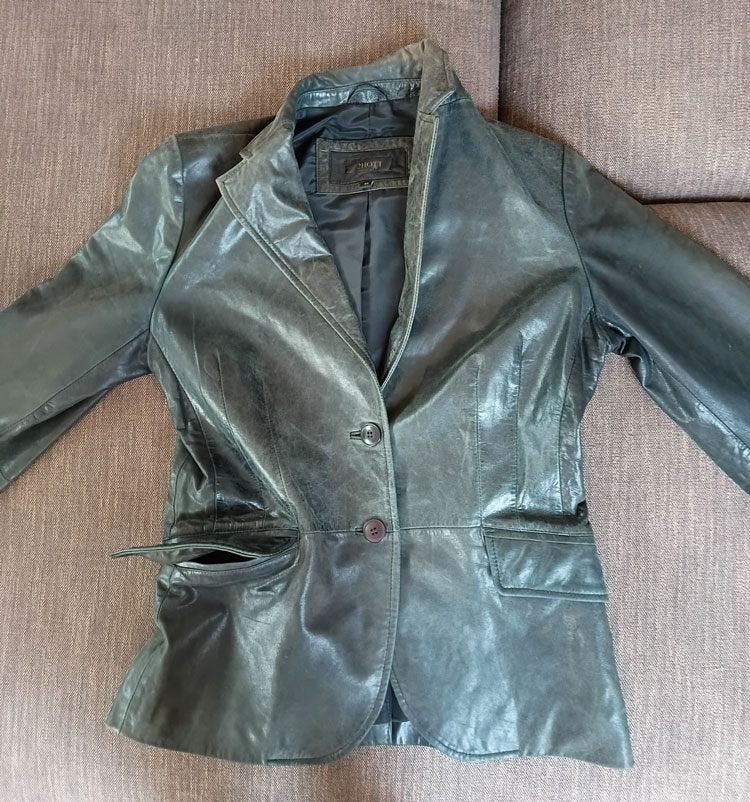 Groen leren colbert, getailleerd, Kleding | Dames, Maat 38/40 (M), Ophalen of Verzenden, Zo goed als nieuw, 2HOTT