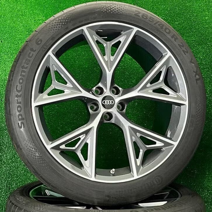 Originele 22 inch Audi Q7 SQ7 Q8 SQ8 velgen met banden, Audi, Gebruikt, 285 mm, Banden en Velgen