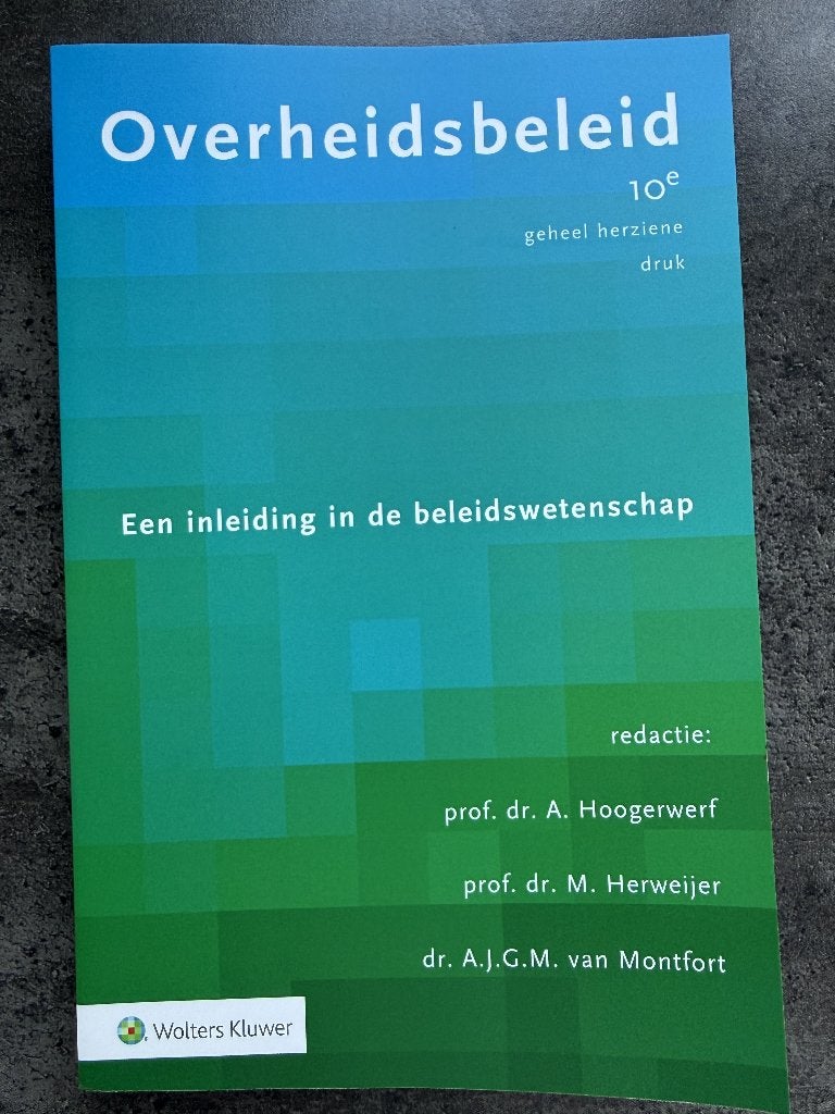 NIEUW – Overheidsbeleid – 10e geheel herziene druk, Ophalen of Verzenden, Gamma, Nieuw, HBO