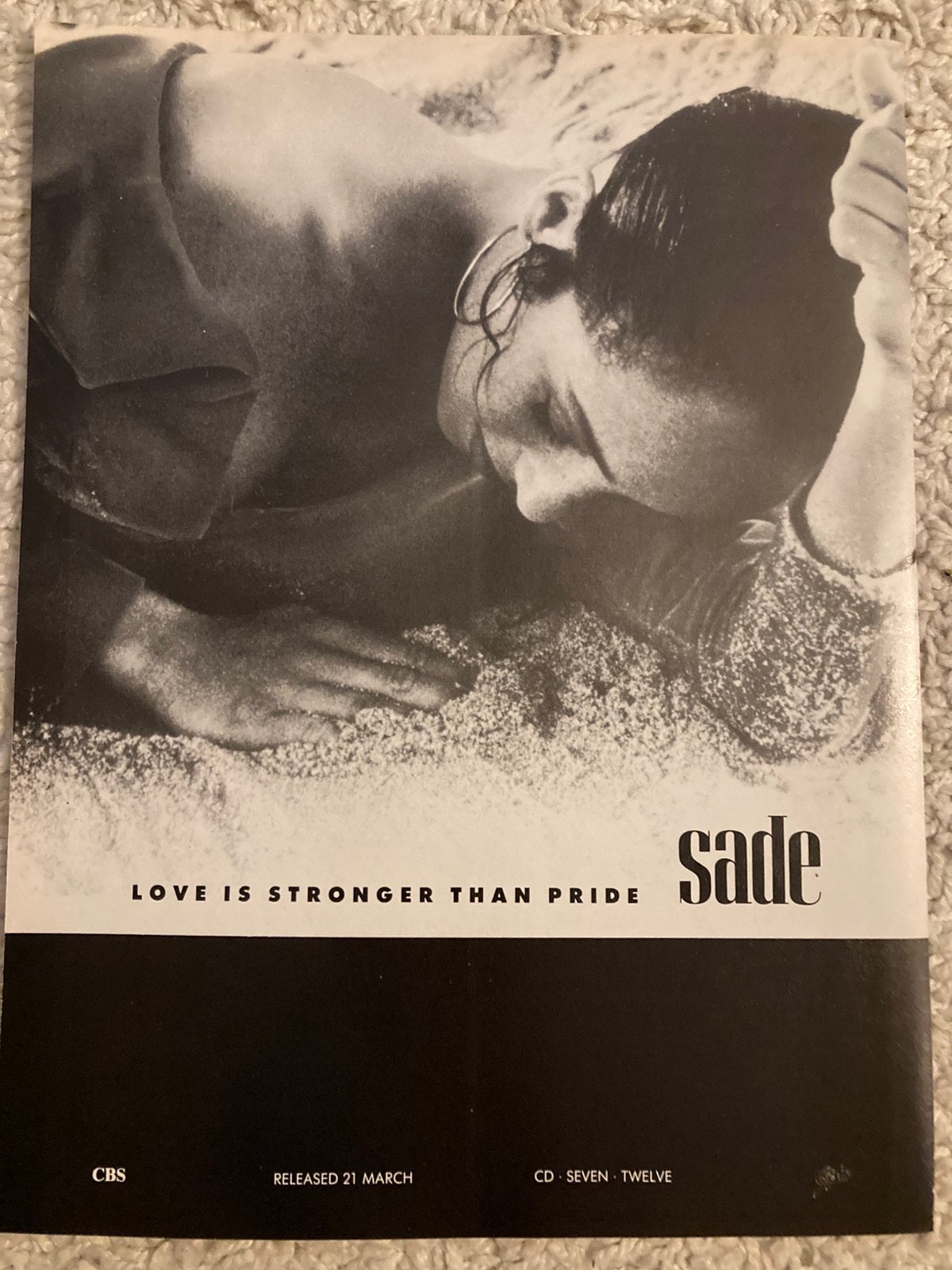 SADE Love Is Stronger Than Pride A4 advertentie, Ophalen of Verzenden
