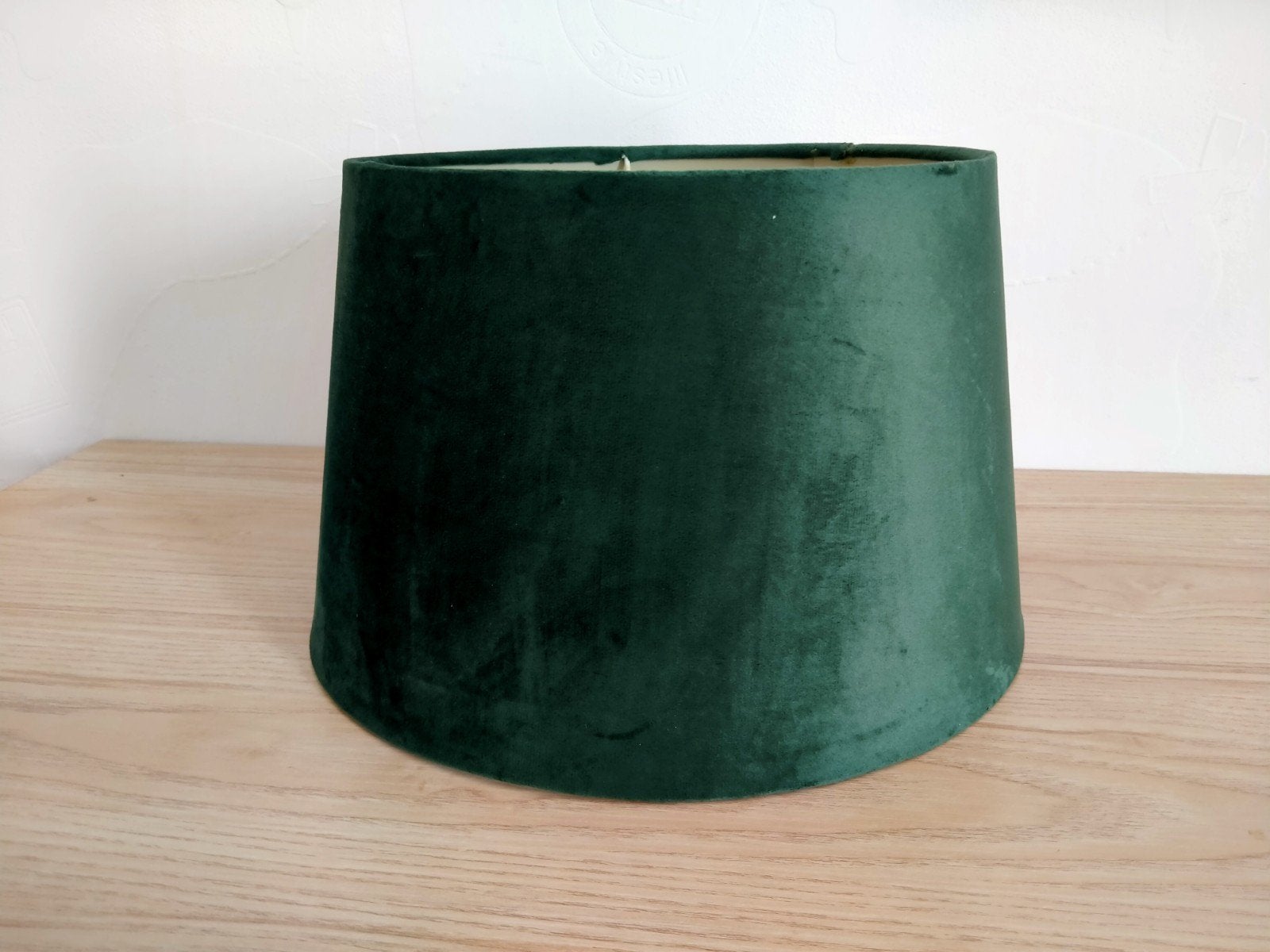 Donkergroene fluwelen lampenkap, Ophalen, Overige typen, 26 cm, Rond