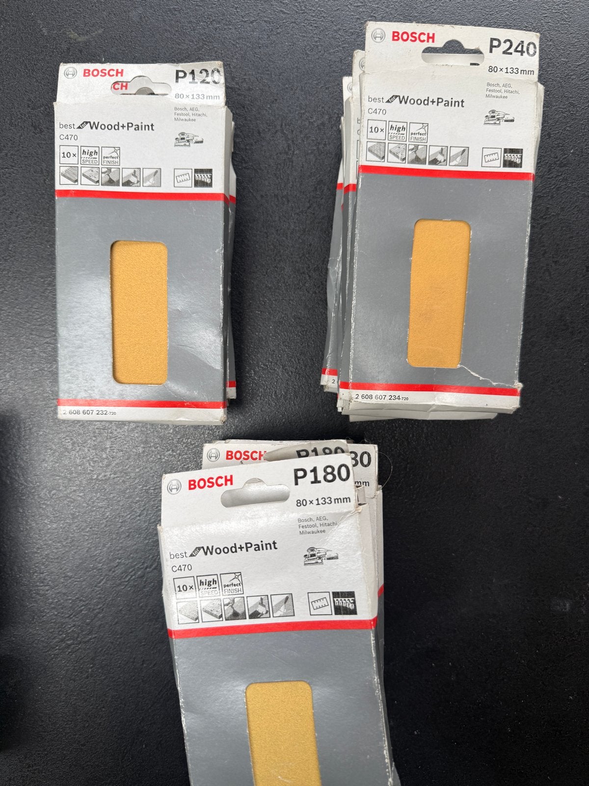 BOSCH Schuurpapier 80133 mm – Nieuw, Ophalen, Nieuw, Minder dan 600 watt, Vlakschuurmachine