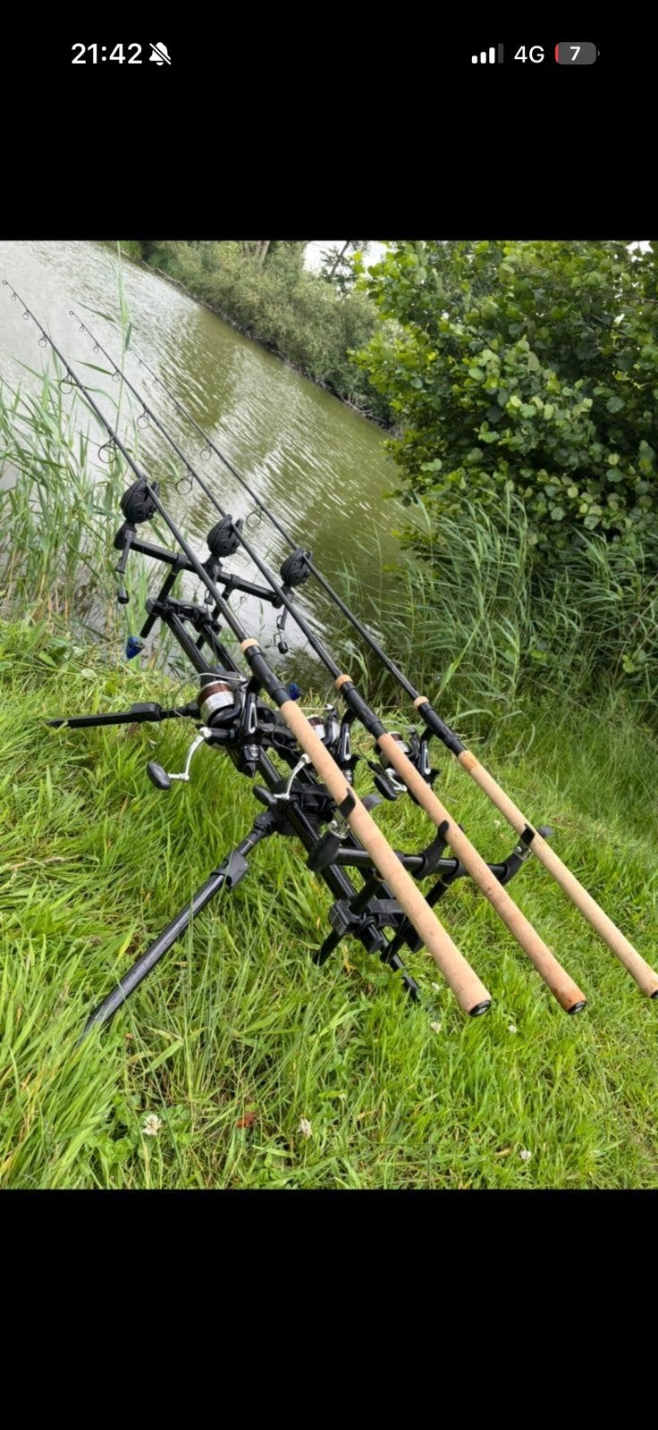 Complete 3 rods karperset fox shimano sonic, Ophalen, Zo goed als nieuw, Complete set