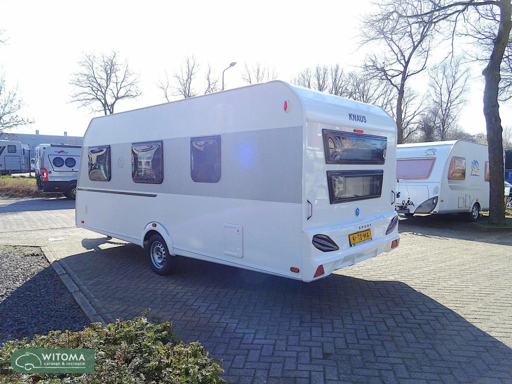 Knaus Sport 500 QDK 2de pinksterdag open huis, Caravans en Kamperen, Schokbreker, Dwarsbed, Bedrijf, Treinzit