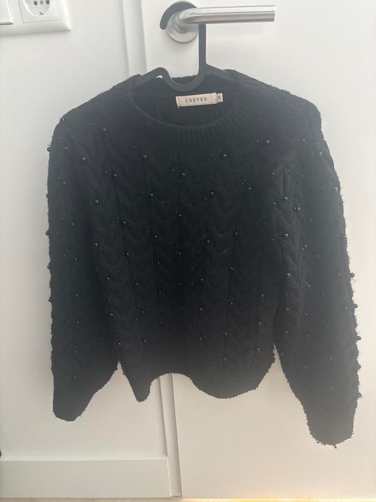 Mooie zwarte trui met parels - Costes, Ophalen of Verzenden, Zo goed als nieuw, Maat 34 (XS) of kleiner, Zwart