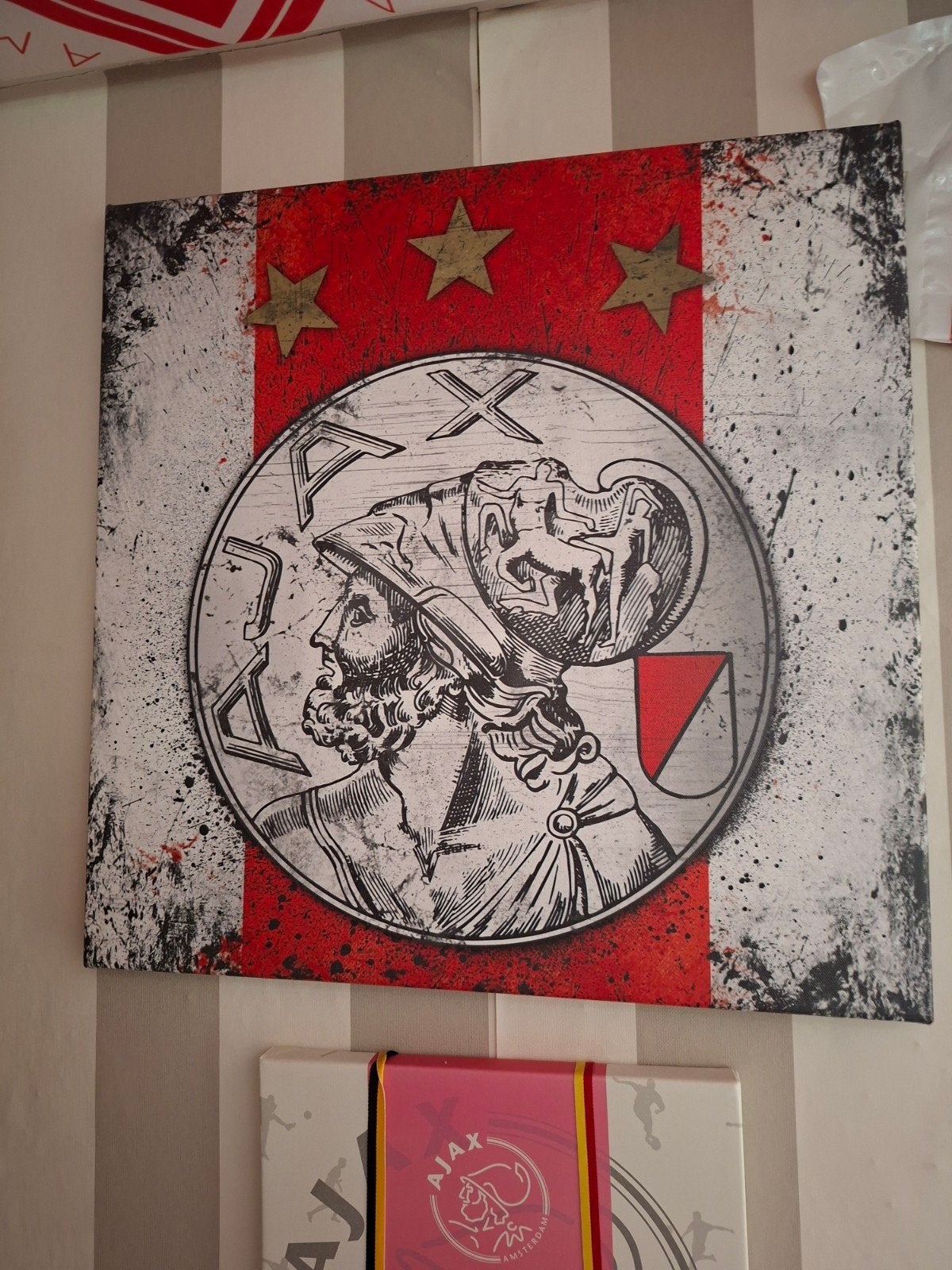 AJAX canvas schilderij 50x50 met oud logo NIEUW NIEUW, Ophalen