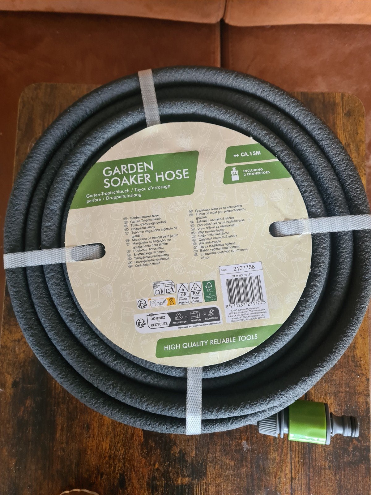 Druppeltuinslang 15m met 3 connectoren - Nieuw, Tuin en Terras, Ophalen of Verzenden, Nieuw, Tuinslang