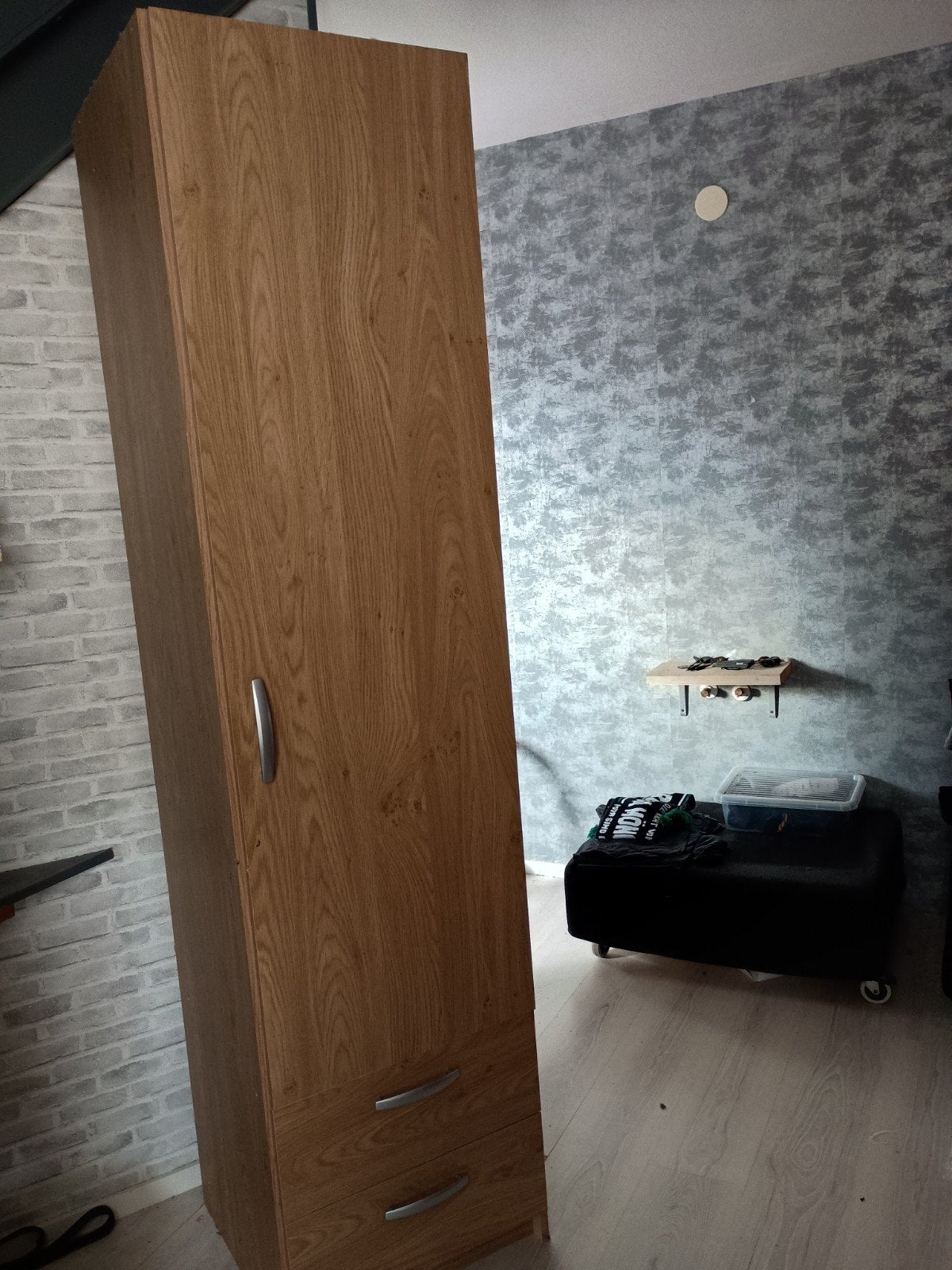 Kast beuken kleur 50*50*200, Huis en Inrichting, Ophalen, Gebruikt, 200 cm of meer, Met lade(s)