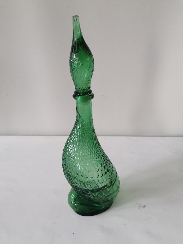 Italiaanse empoli glazen sierfles/decanter in de vorm eend, Ophalen of Verzenden