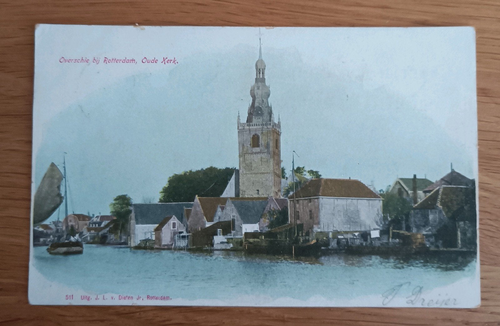 Ansichtkaart Rotterdam Overschie, Ophalen of Verzenden, Voor 1920, Gelopen, Zuid-Holland