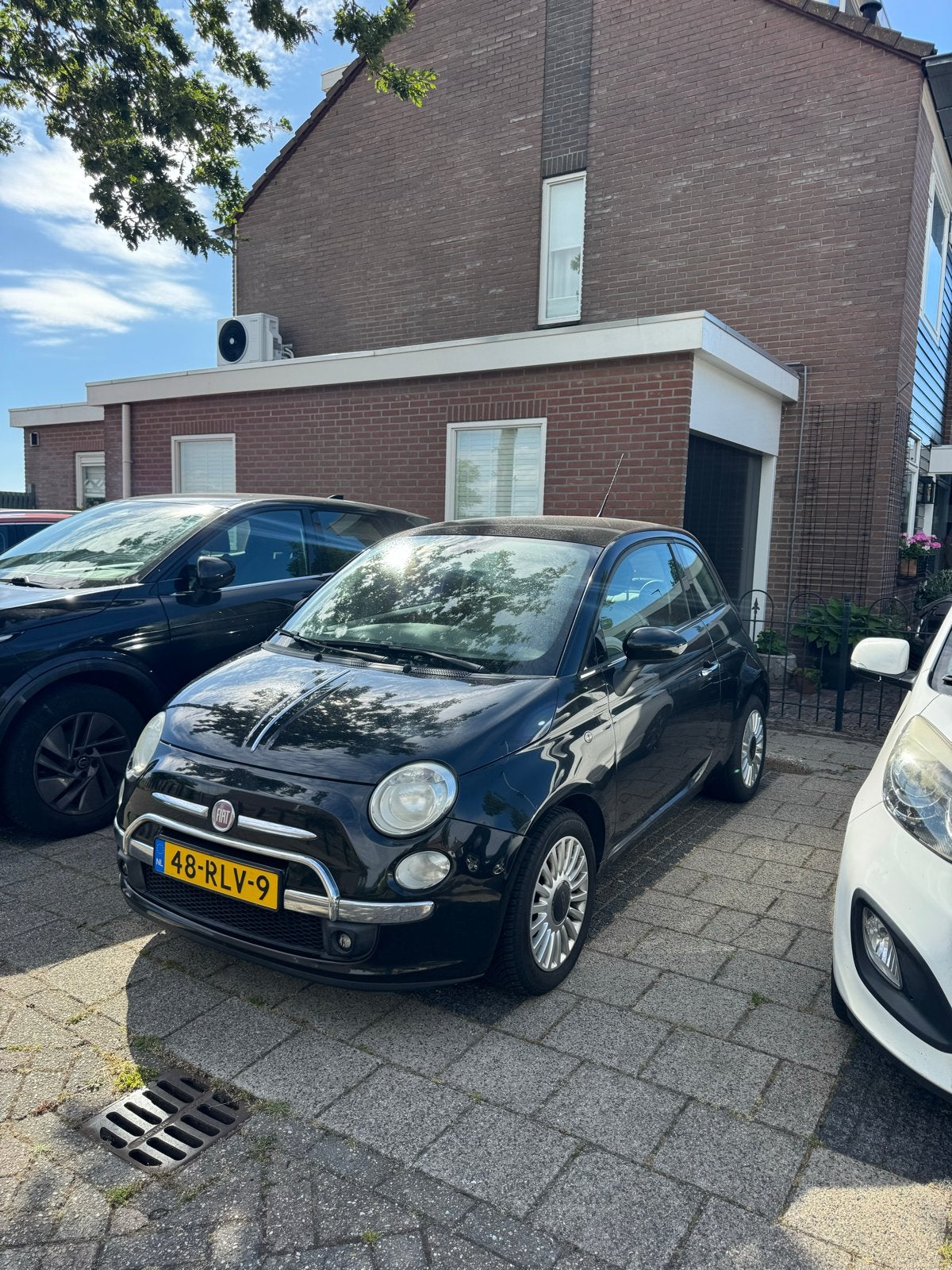 Fiat 500 1.2 C 2010 Zwart, 1242 cc, 4 cilinders, 840 kg, Zwart